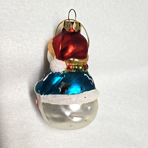 3 Vintage Christmas Ornaments Set Snowman 3½" Glass Christmas Tree Decor Holiday - Picture 5 of 16